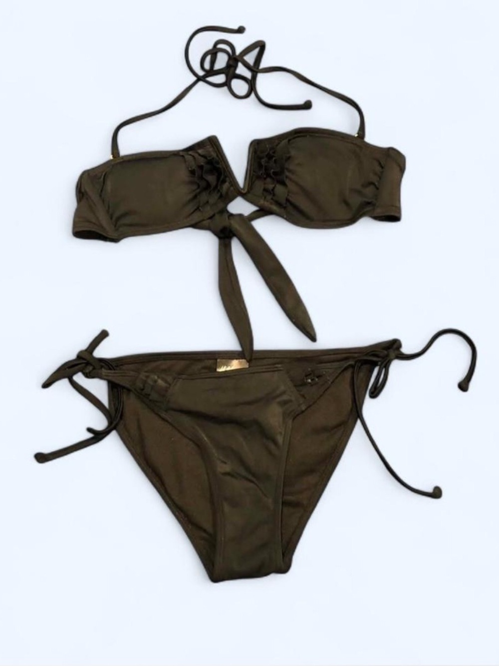 H&M Black Bandeau Tie-Side Bikini